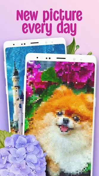 Cross-Stitch: Coloring Book (Кросс)  [МОД Много денег] Screenshot 3