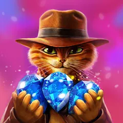 Взломанная Indy Cat: Match 3 Adventure  [МОД Unlocked] - стабильная версия apk на Андроид