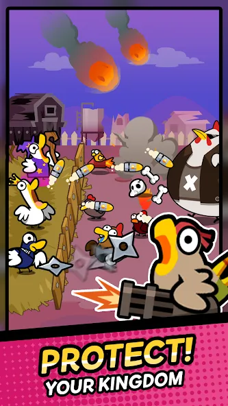 Duck vs Chicken : Idle Defense (Дак против Чикен)  [МОД Меню] Screenshot 1