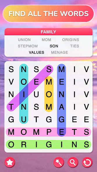 Word Search - Word Puzzle Game  [МОД Много монет] Screenshot 1