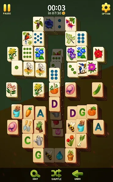 Mahjong Blossom Solitaire  [МОД Menu] Screenshot 2