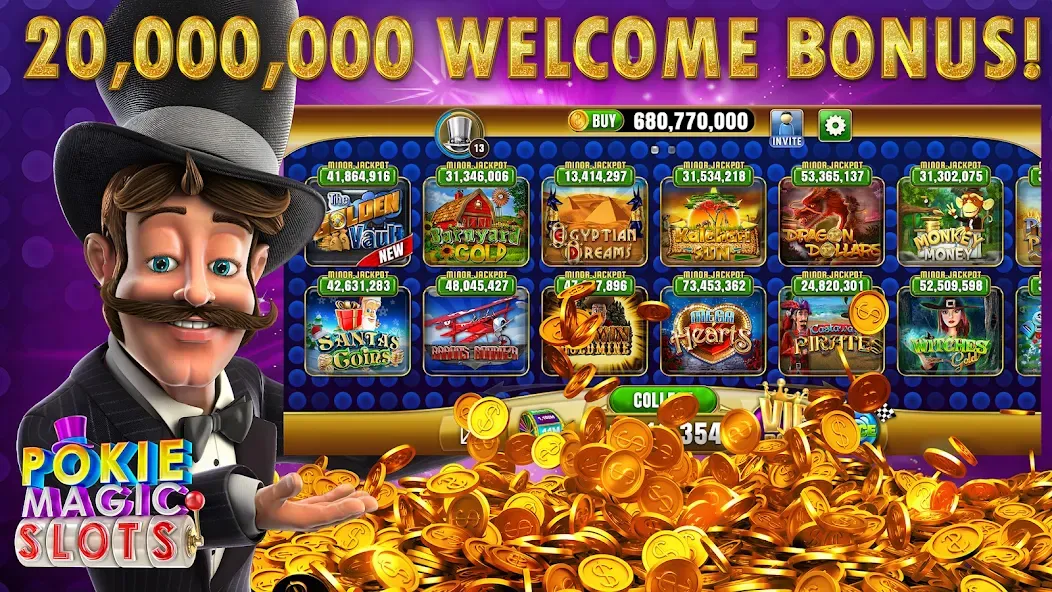 Pokie Magic Casino Slots (Поки Мэджик Казино Слоты)  [МОД Все открыто] Screenshot 1