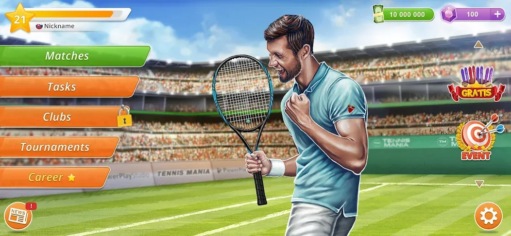 Tennis Mania Mobile (Теннис Мания Мобайл)  [МОД Menu] Screenshot 2