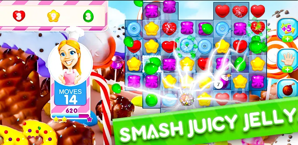 Jelly Kingdom Crush - Match 3  [МОД Unlocked] Screenshot 2