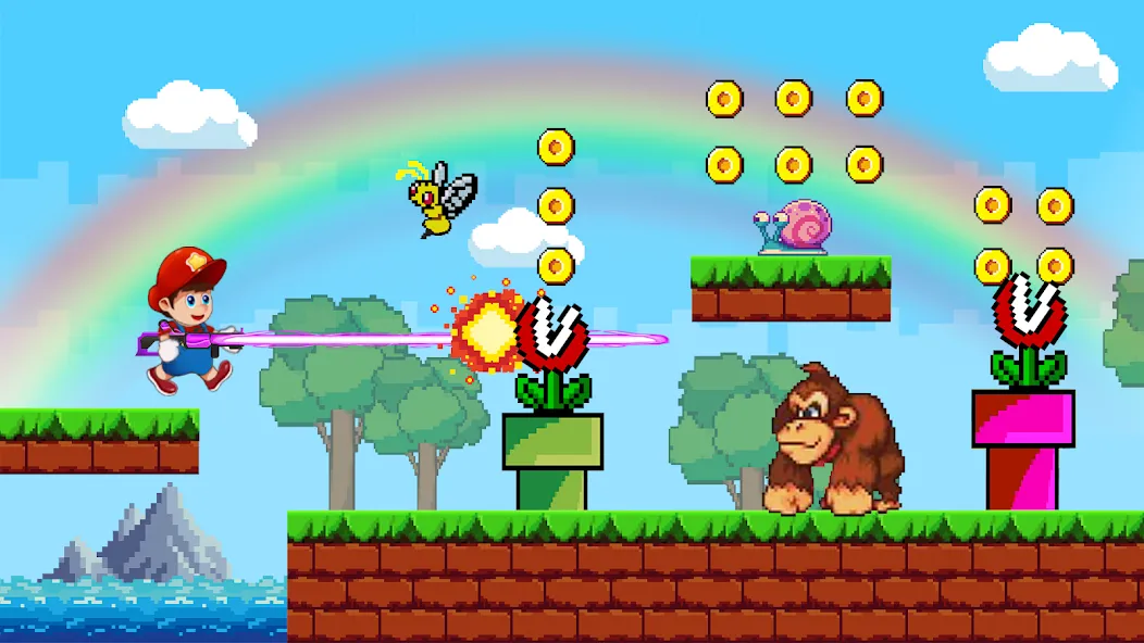 Super Mano : Adventure Jump (упер кэт ган)  [МОД Бесконечные монеты] Screenshot 2