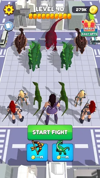 Dinosaur Monster Fight Battle (Бамбам Монстр Против 100 Дверей)  [МОД Бесконечные деньги] Screenshot 4