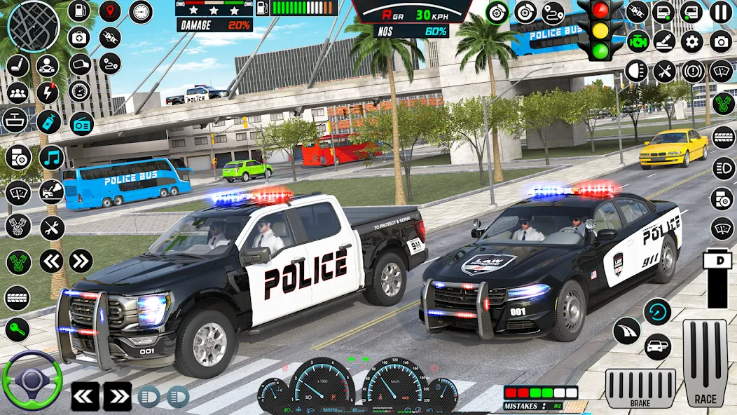 US Police Car Parking - King  [МОД Много монет] Screenshot 4