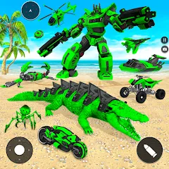 Взломанная Crocodile Animal Robot Games  [МОД Много монет] - стабильная версия apk на Андроид