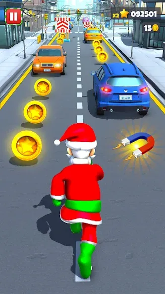 Xmas Santa Surfer Running Game (Ксмас Санта Серфер Раннинг Гейм)  [МОД Бесконечные монеты] Screenshot 2