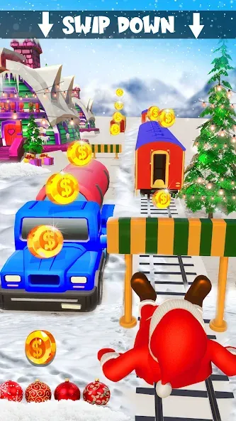 Xmas Santa Surfer Running Game (Ксмас Санта Серфер Раннинг Гейм)  [МОД Бесконечные монеты] Screenshot 4