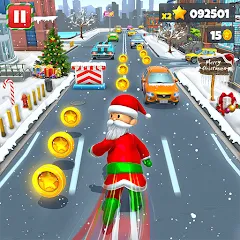 Взломанная Xmas Santa Surfer Running Game (Ксмас Санта Серфер Раннинг Гейм)  [МОД Бесконечные монеты] - стабильная версия apk на Андроид