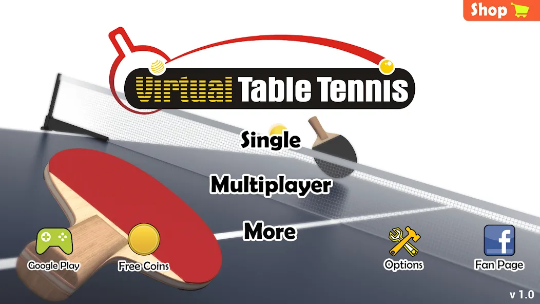 Virtual Table Tennis (Виртуальный настольный теннис)  [МОД Все открыто] Screenshot 3