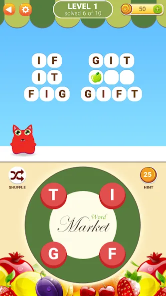 Word Market  [МОД Много монет] Screenshot 1