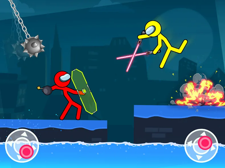 Stick-man Fighting Games  [МОД Бесконечные монеты] Screenshot 1