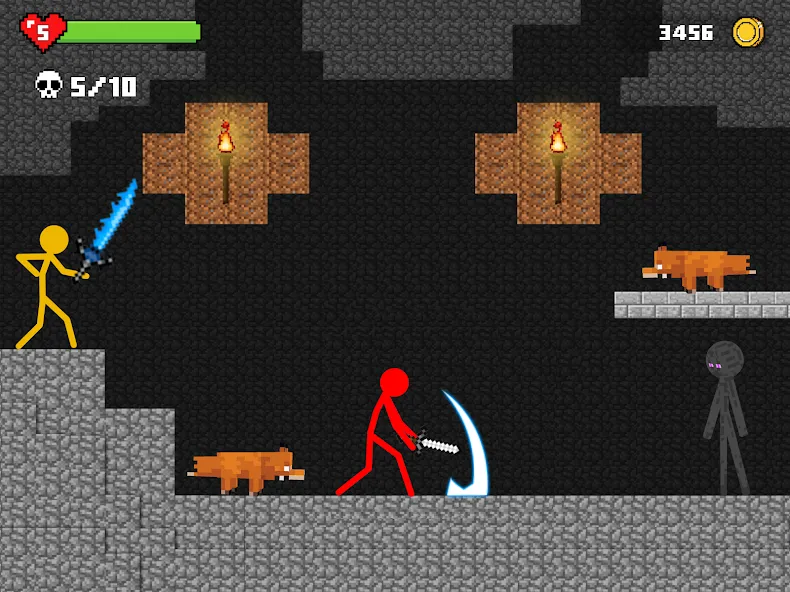 Stick-man Battle - Craft World  [МОД Все открыто] Screenshot 1