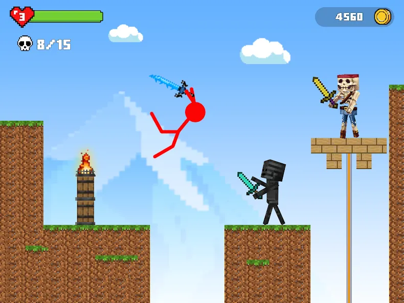 Stick-man Battle - Craft World  [МОД Все открыто] Screenshot 2