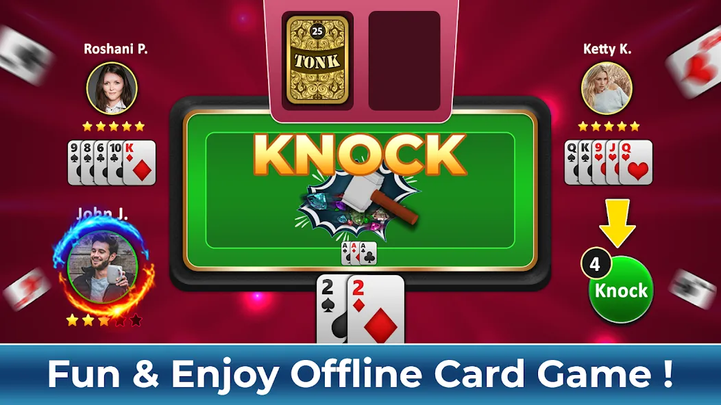 Tonk Rummy Card Game (Тонк Рамми карточная игра)  [МОД Много денег] Screenshot 5