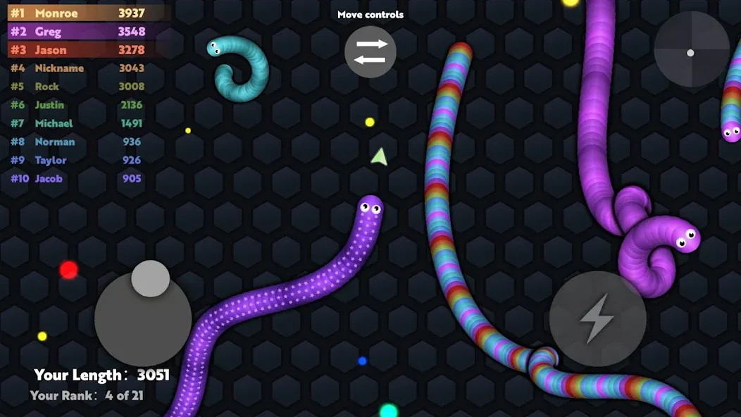 Slide.io - Hungry Snake Game  [МОД Unlocked] Screenshot 3