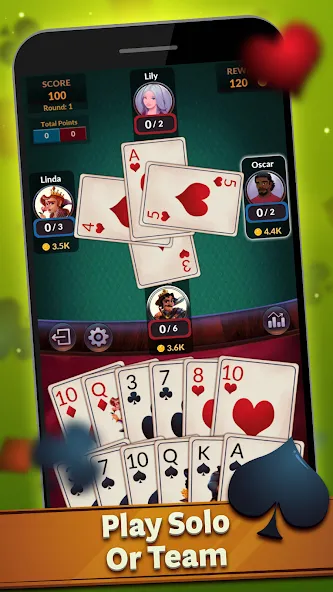 Spades - Offline Card Games (Спейдс)  [МОД Бесконечные монеты] Screenshot 2