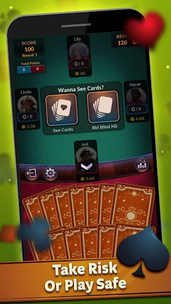 Spades - Offline Card Games (Спейдс)  [МОД Бесконечные монеты] Screenshot 3