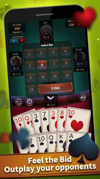 Spades - Offline Card Games (Спейдс)  [МОД Бесконечные монеты] Screenshot 4