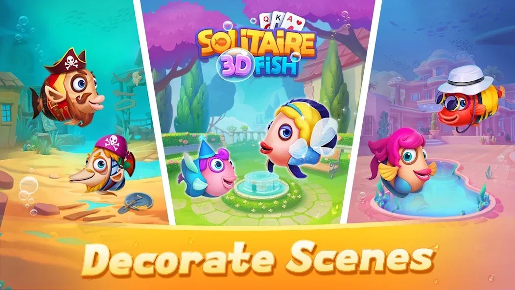 Solitaire 3D Fish  [МОД Меню] Screenshot 2