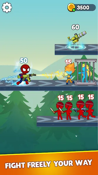 Stick Shooter: Battle Game (Стик Шутер)  [МОД Бесконечные монеты] Screenshot 1