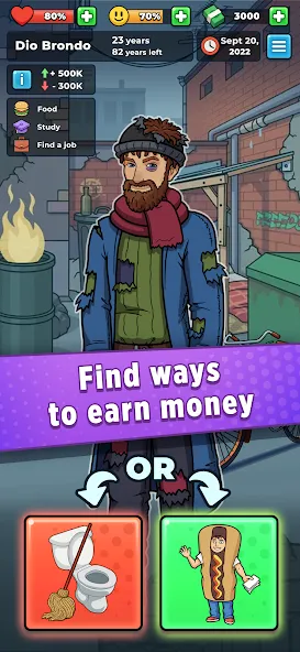 Hobo Life: Business Simulator  [МОД Бесконечные монеты] Screenshot 3