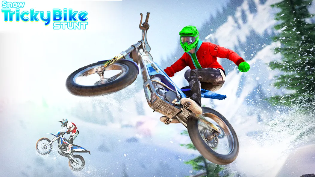 Snow Tricky Bike Stunt Race 3D  [МОД Mega Pack] Screenshot 1