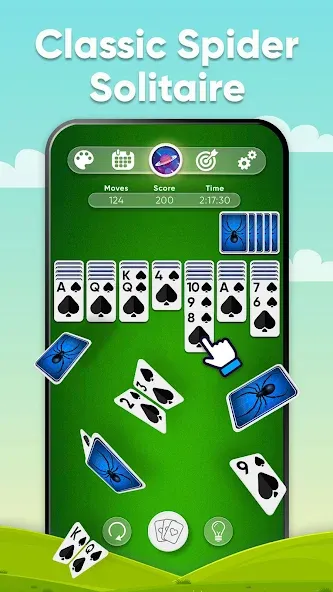 Spider Solitaire (Спайдер Солитер)  [МОД Все открыто] Screenshot 1