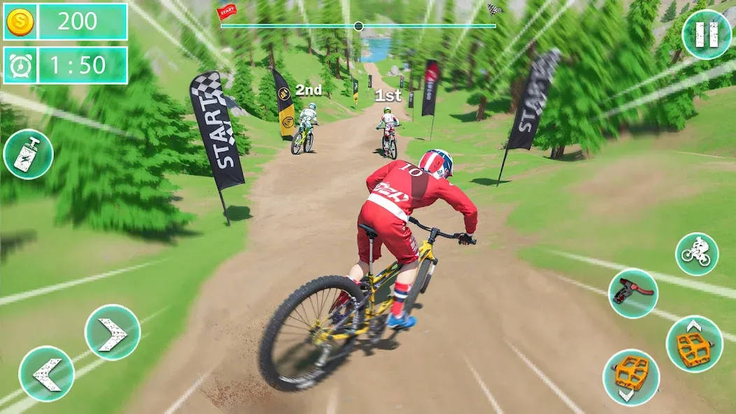 MTB Downhill: BMX Racer  [МОД Бесконечные монеты] Screenshot 4