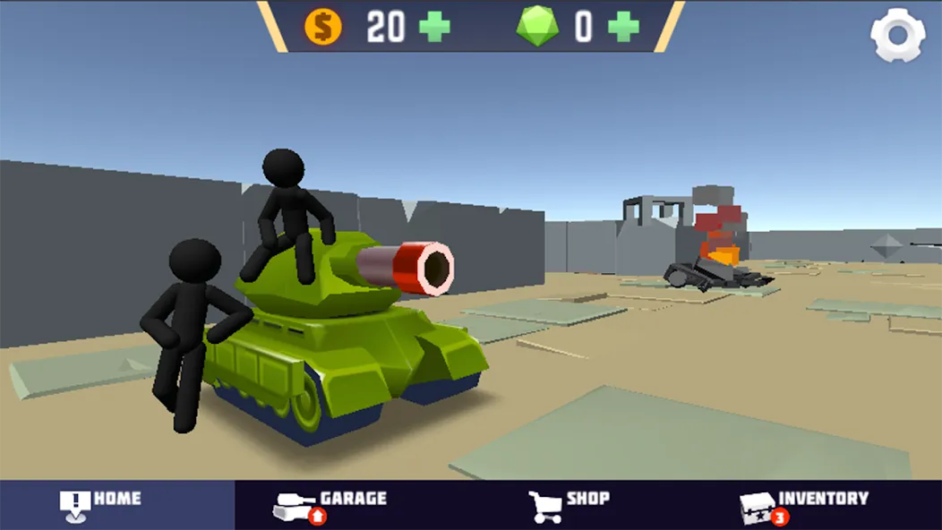 Stickman Tank Battle (Стикмен Танк Баттл)  [МОД Бесконечные монеты] Screenshot 1