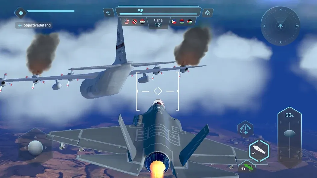 Sky Warriors: Airplane Games (Скай Ворриорс)  [МОД Unlocked] Screenshot 4