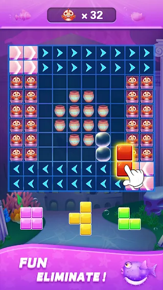 Block Ocean 1010 Puzzle Games (Блок Океан 1010 Головоломки)  [МОД Бесконечные монеты] Screenshot 3