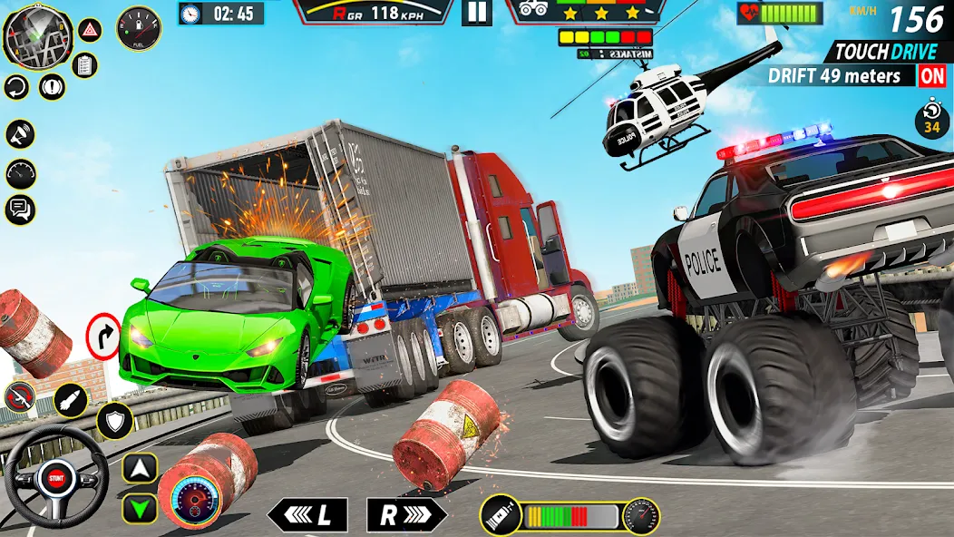 Police Monster Truck Car Games  [МОД Unlimited Money] Screenshot 2