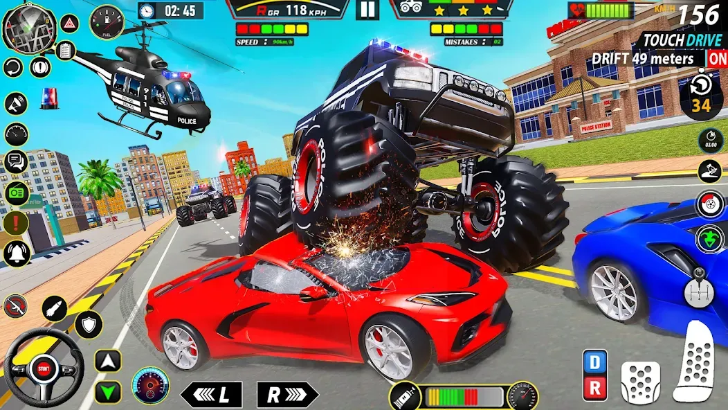 Police Monster Truck Car Games  [МОД Unlimited Money] Screenshot 5