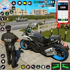 Скачать взломанную Police Moto Bike Chase Crime (Полицейская мотоциклетная погоня за преступником)  [МОД Unlocked] - последняя версия apk на Андроид