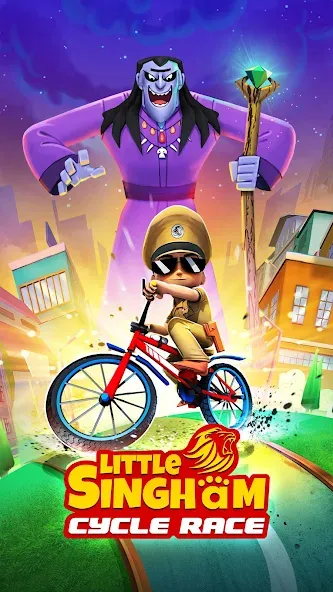 Little Singham Cycle Race (Литл Сингам Велосипедная Гонка)  [МОД Бесконечные монеты] Screenshot 1