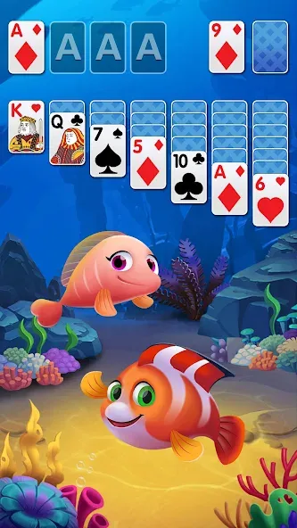 Solitaire Fish Klondike Card (Солитер Карточная игра Клондайк Фиш)  [МОД Menu] Screenshot 1