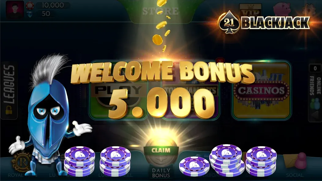 BlackJack 21 - Online Casino  [МОД Unlocked] Screenshot 3