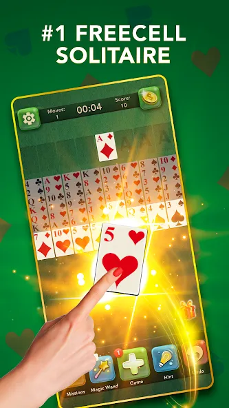 FreeCell Classic Card Game (ФриСел Классическая карточная игра)  [МОД Бесконечные монеты] Screenshot 3