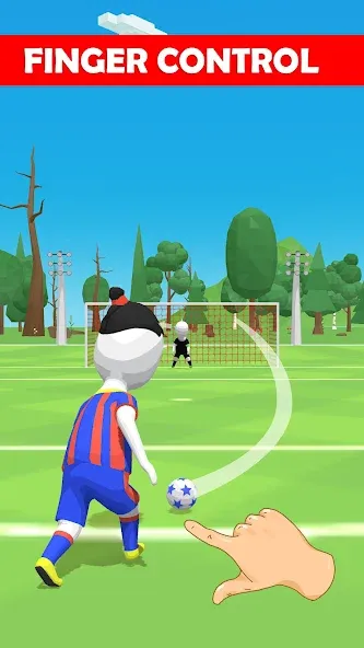 Stickman Freekick: Soccer game  [МОД Много денег] Screenshot 1