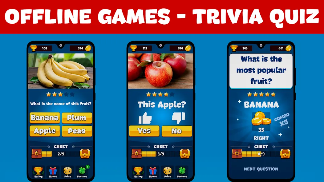 Trivia Quiz: Fun Offline Games  [МОД Бесконечные деньги] Screenshot 1