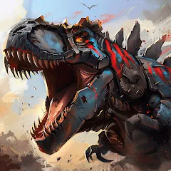 Скачать взлом Mech War: Jurassic Dinosaur (Мех Батл)  [МОД Много денег] - полная версия apk на Андроид