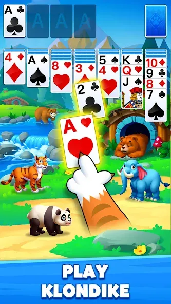 Solitaire Zoo  [МОД Много денег] Screenshot 1