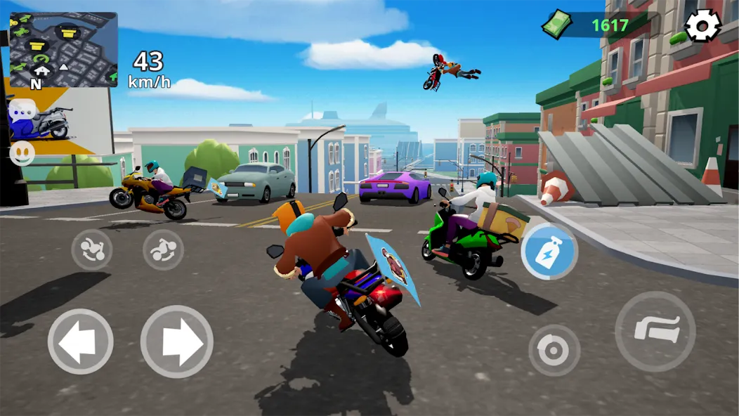 Moto City: Mad Bike Delivery (Мото Сити)  [МОД Все открыто] Screenshot 2