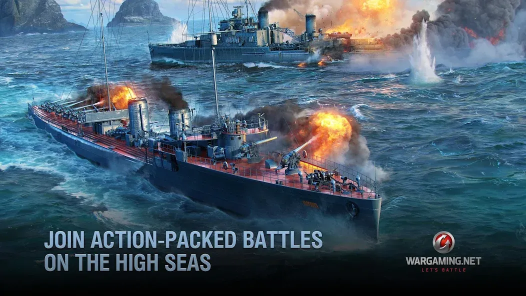 World of Warships Blitz War (Ворлд оф Варшипс Блиц Вар)  [МОД Много денег] Screenshot 2