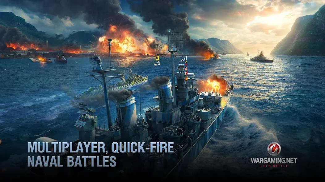 World of Warships Blitz War (Ворлд оф Варшипс Блиц Вар)  [МОД Много денег] Screenshot 4