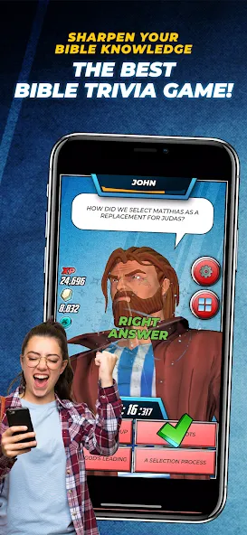 Bible Trivia Game: Heroes (Библейская игра викторина)  [МОД Много монет] Screenshot 1