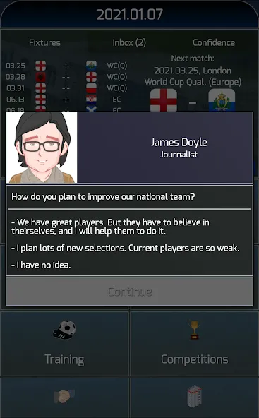 True Football National Manager (Тру Футбол Национальный Менеджер)  [МОД Unlocked] Screenshot 2